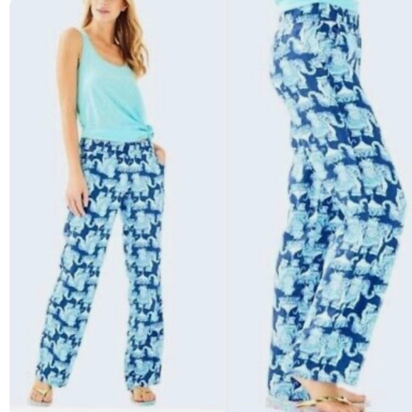 Lilly Pulitzer Pants - Blue Lilly Pulitzer Florita Linen Pants Joy Ride